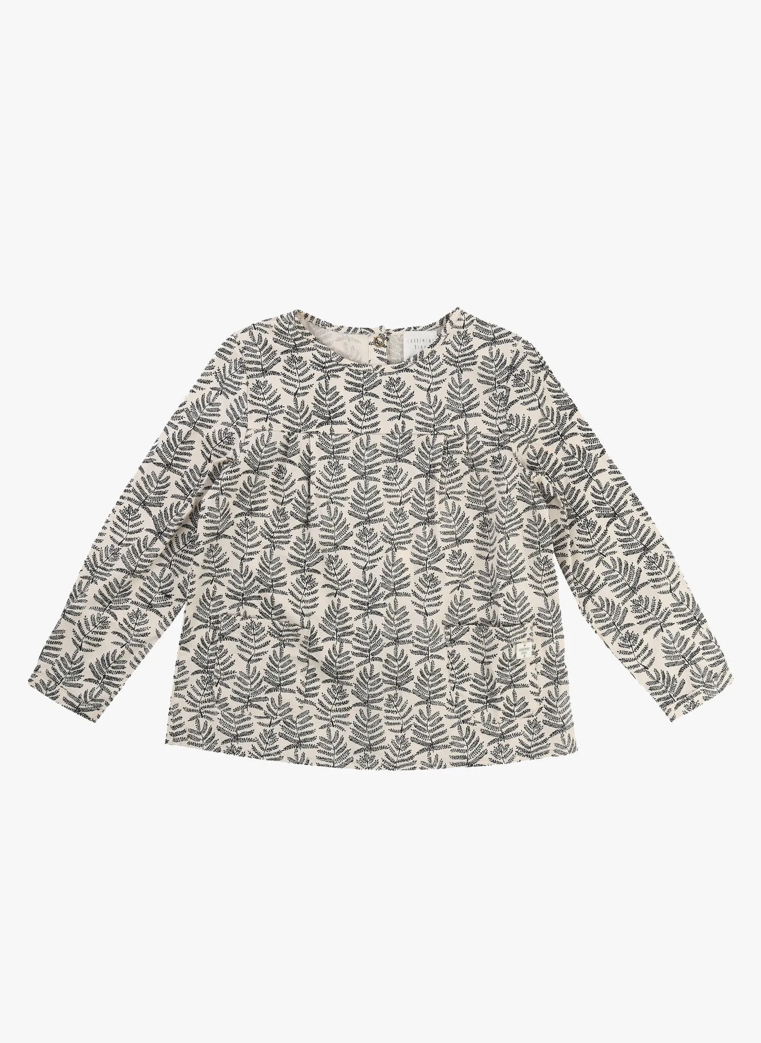 Carrement Beau Girls Long Sleeve Cotton Twill Leaf Print Blouse