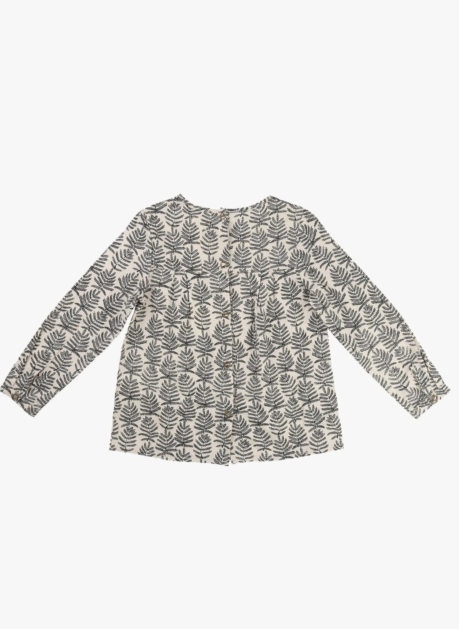 Carrement Beau Girls Long Sleeve Cotton Twill Leaf Print Blouse