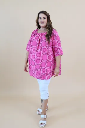 Casey Printed Blouse in Pink