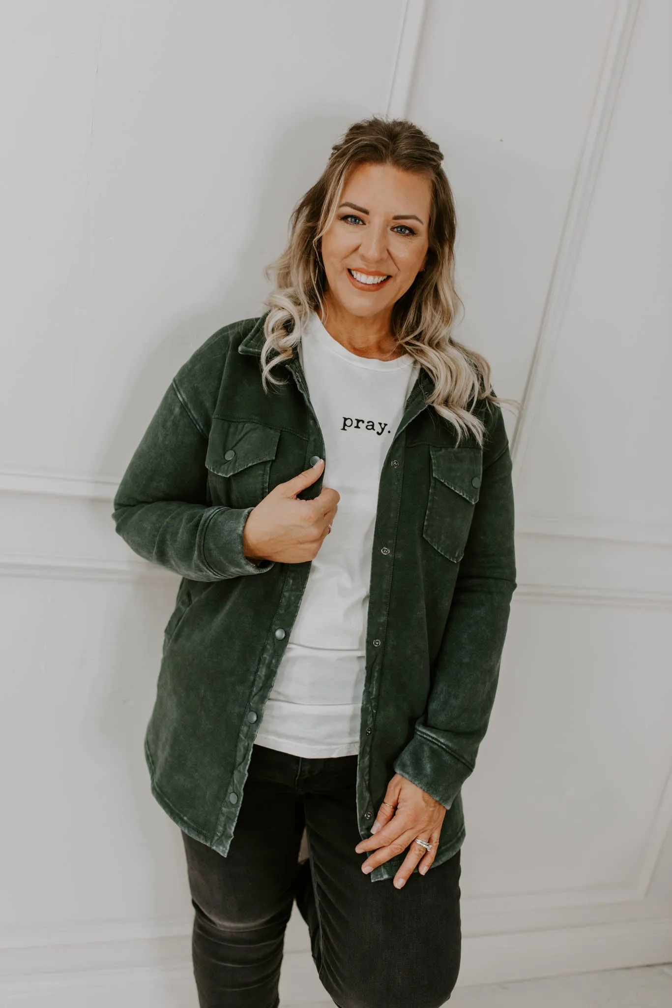 Casual Vibes Curvy Snap-On Shacket