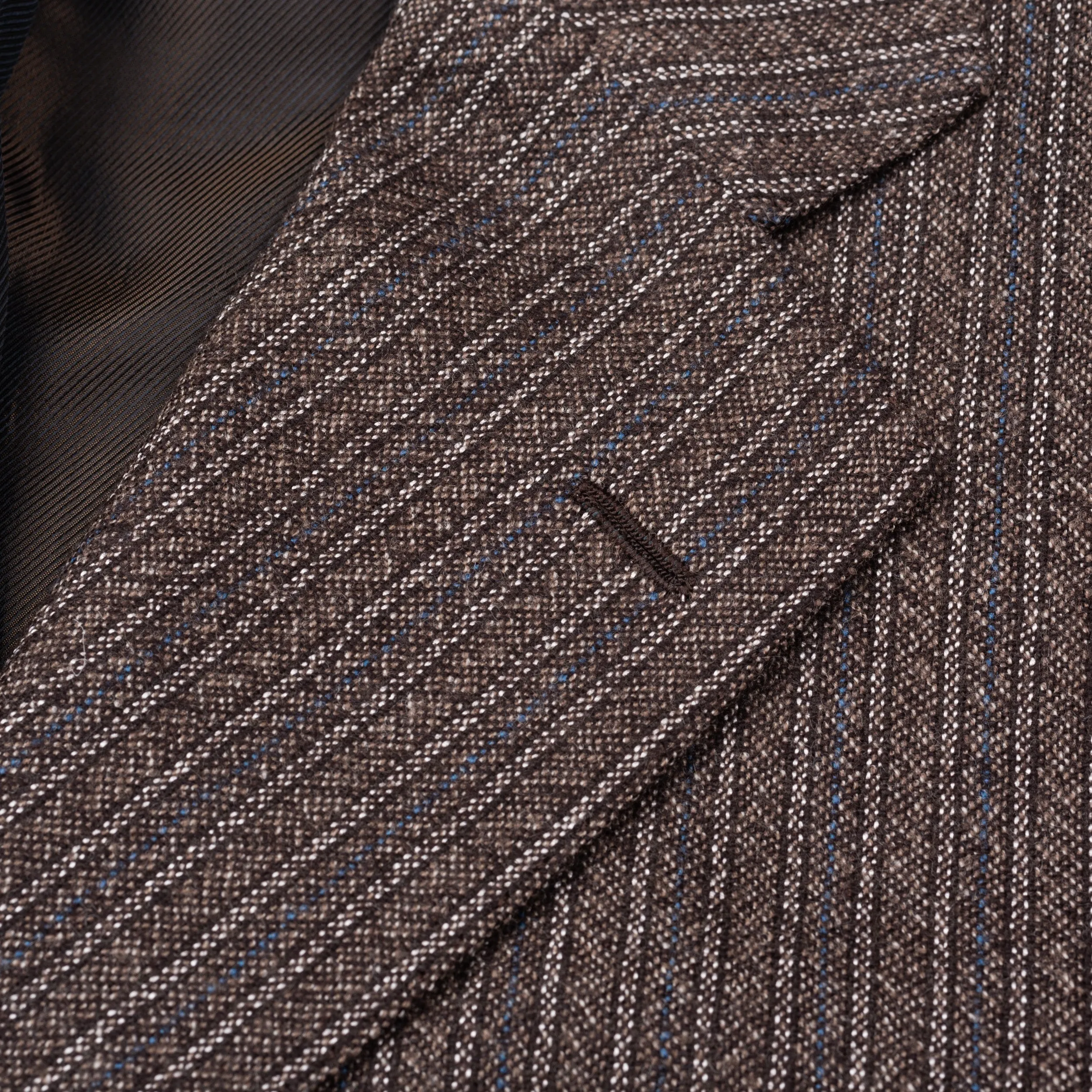 CESARE ATTOLINI Napoli Handmade Brown Striped Wool Suit EU 52 NEW US 42