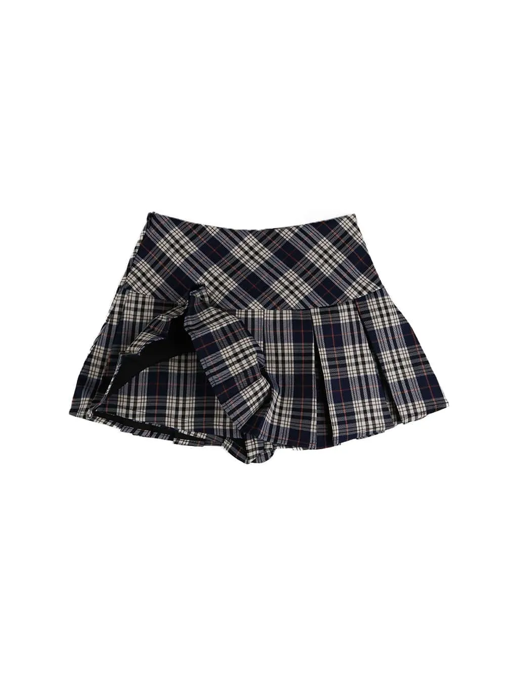 Checkered Pleated Mini Skirt IM405