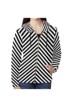 Chevron Chic All Over Print Full Zip Hoodie for Women (Model H14)