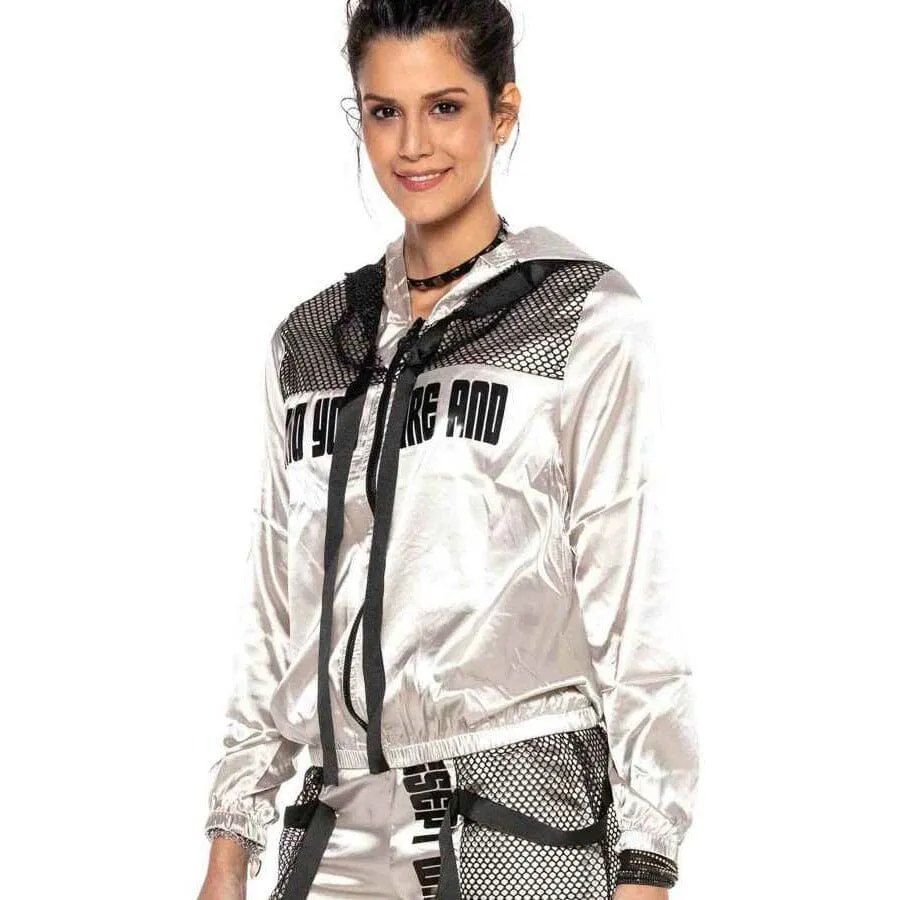 Cipo & Baxx Damen Trainingsjacke mıt Netz-Kapuze