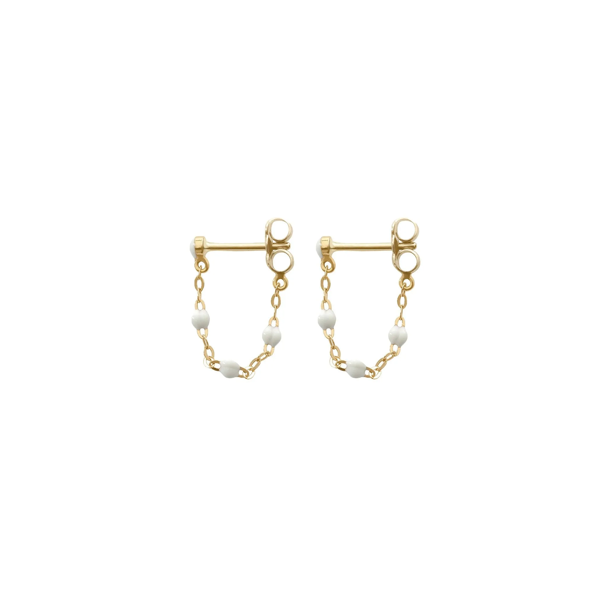 Classic Gigi White earrings, Yellow Gold