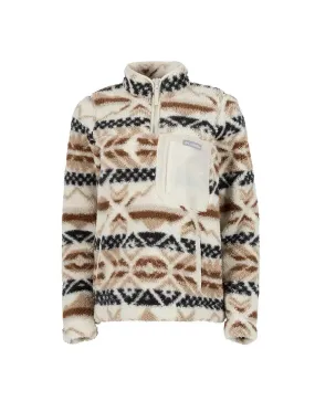 Columbia West Bend 1/4 Zip Sherpa Pullover Chalk Checkered Peaks / Chalk