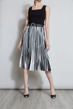 Contrast Pleated Skirt