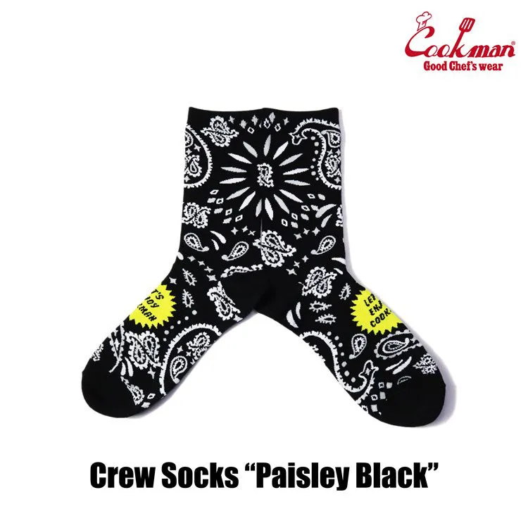 Cookman Crew Socks - Paisley : Black