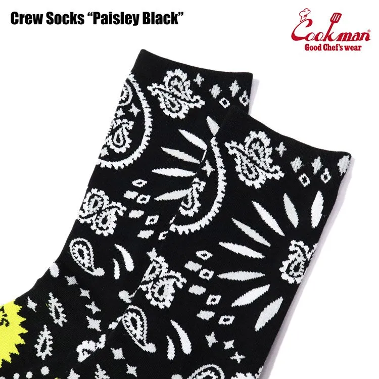 Cookman Crew Socks - Paisley : Black