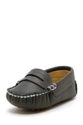 Dark Gray Stitched Pennyloafers