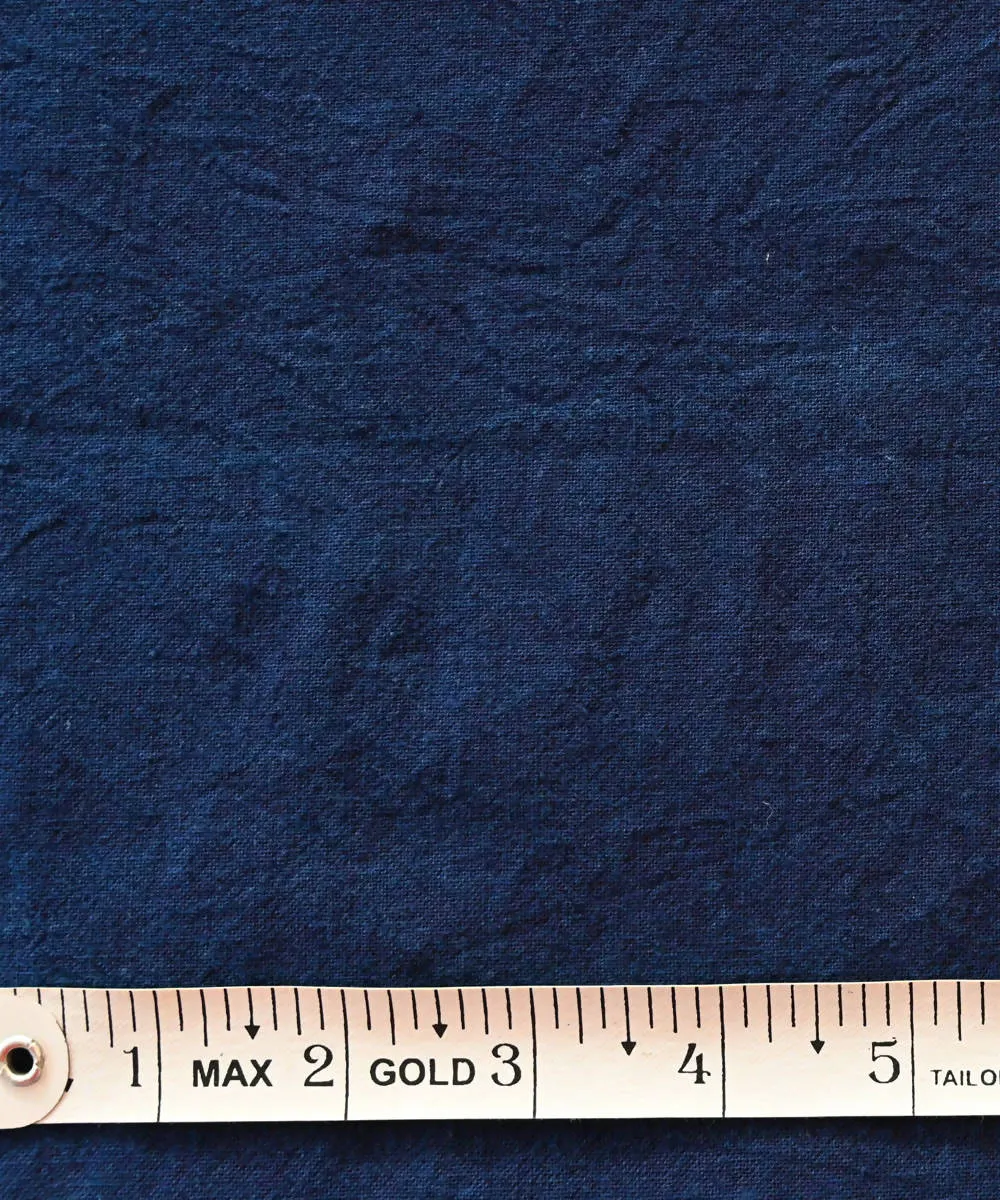 Dark indigo handspun handwoven cotton fabric