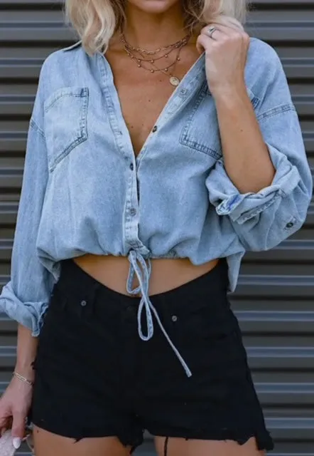 Denim cropped top