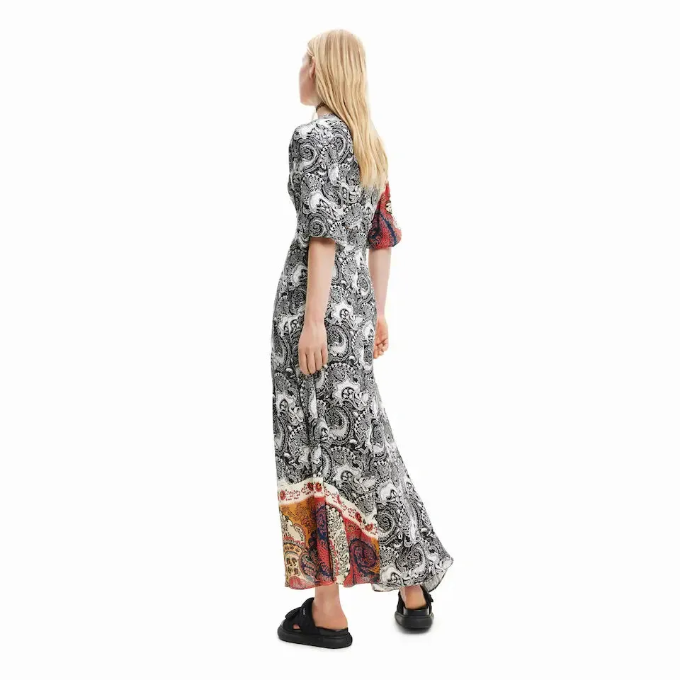 Desigual Long Paisley Cut-Out Dress