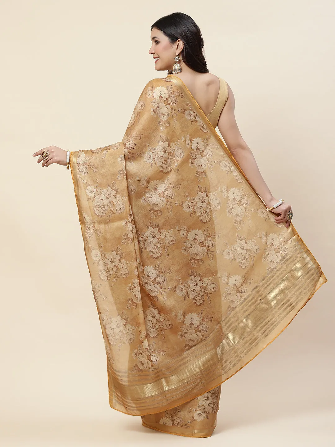 Digital Floral Print Cotton Saree