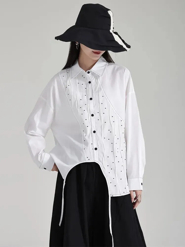 Dottir Asymmetrical Blouse - White