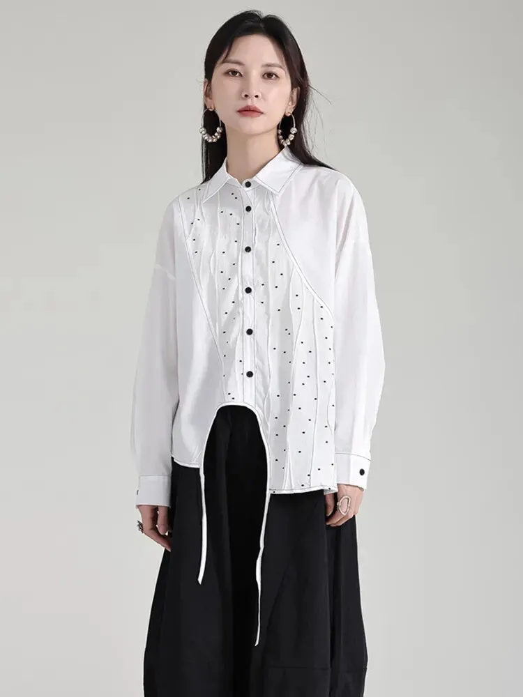 Dottir Asymmetrical Blouse - White