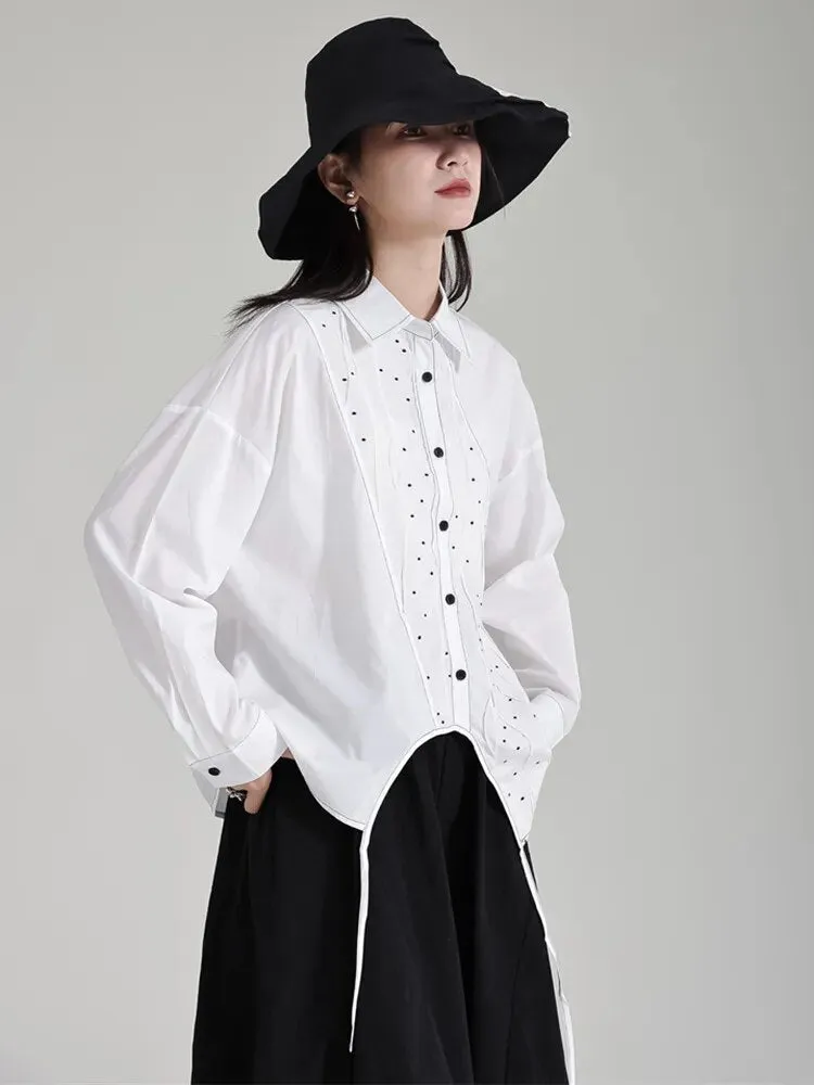 Dottir Asymmetrical Blouse - White