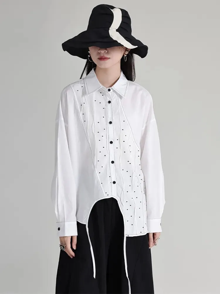 Dottir Asymmetrical Blouse - White