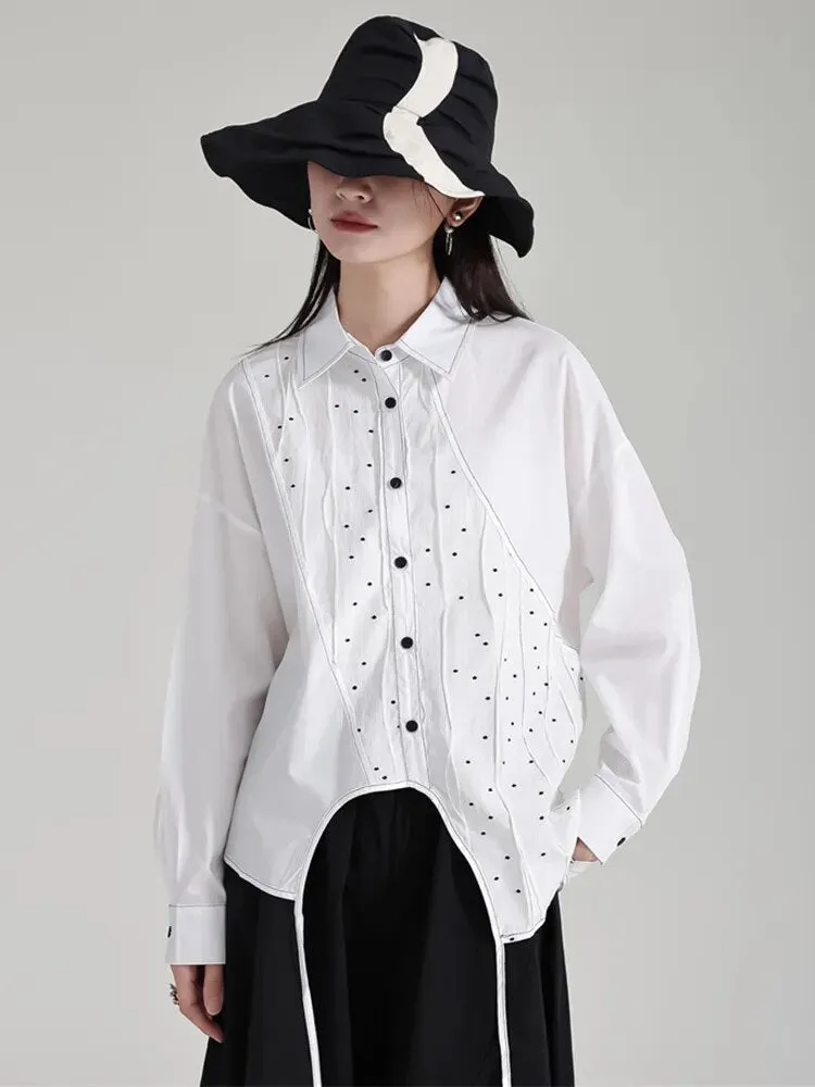 Dottir Asymmetrical Blouse - White