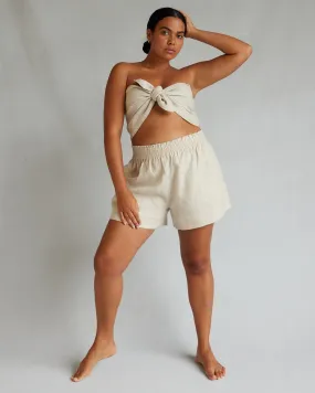 Farah Linen Bandeau Top - Natural