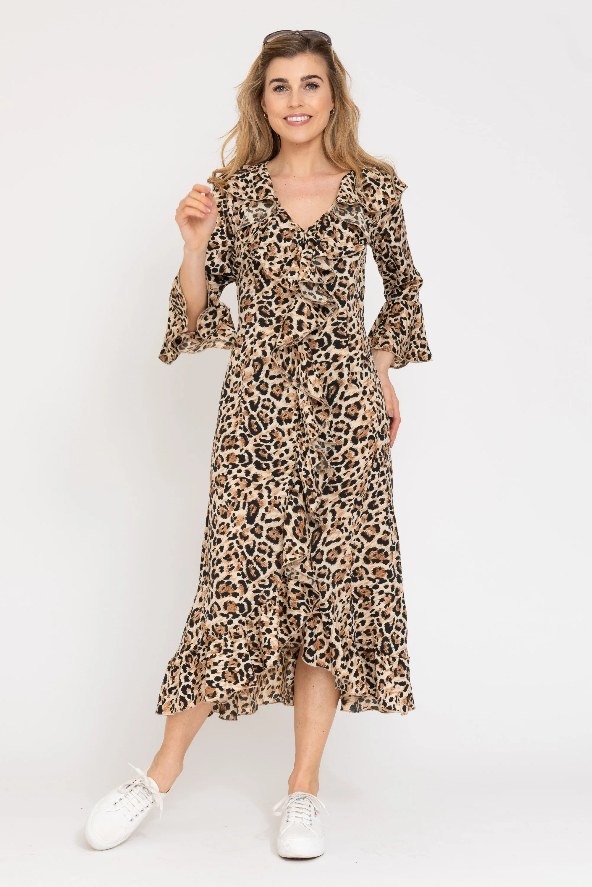 Felicity Midi Dress in Leopard