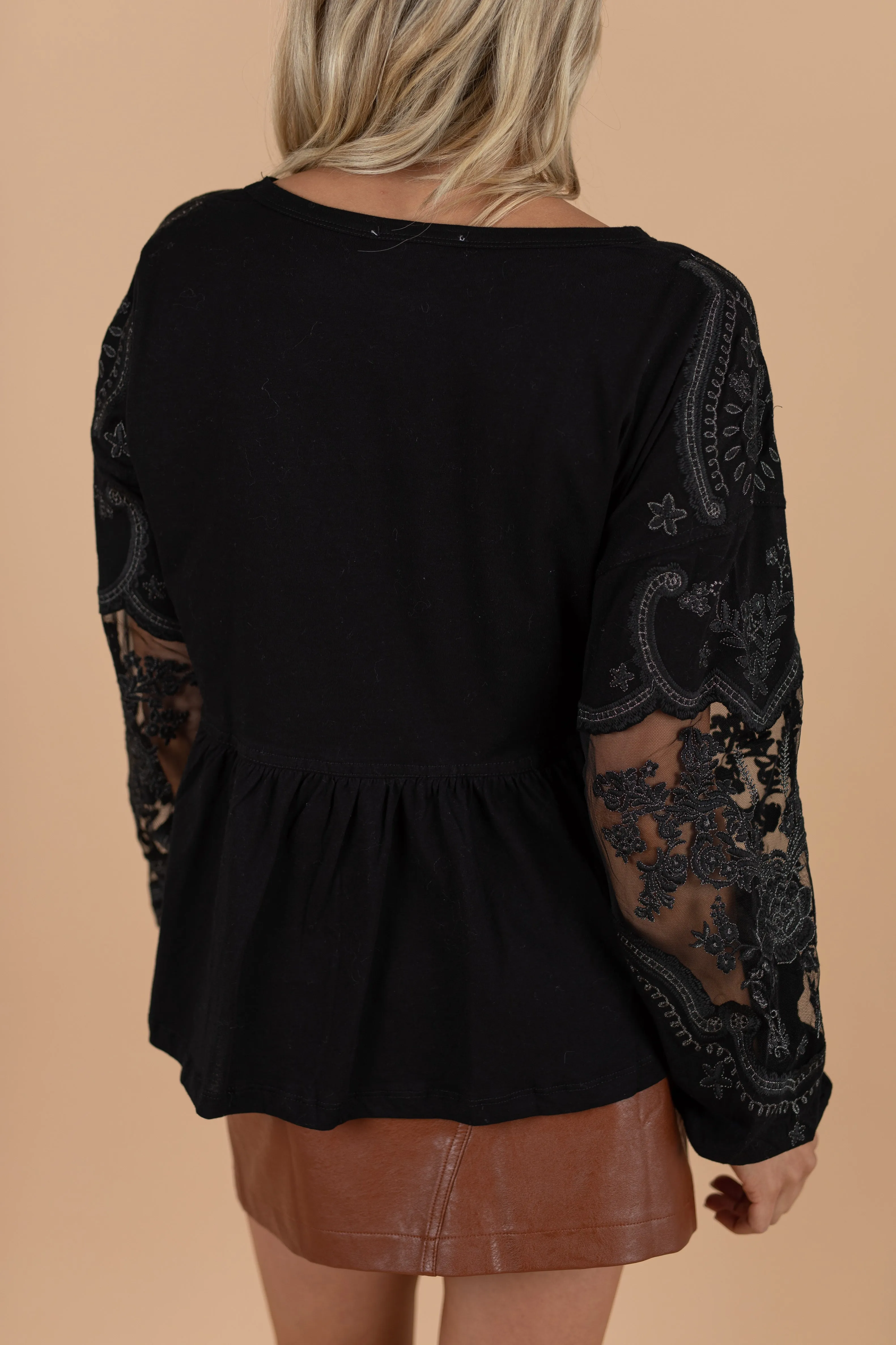 Feminine Fun Black Lace Blouse