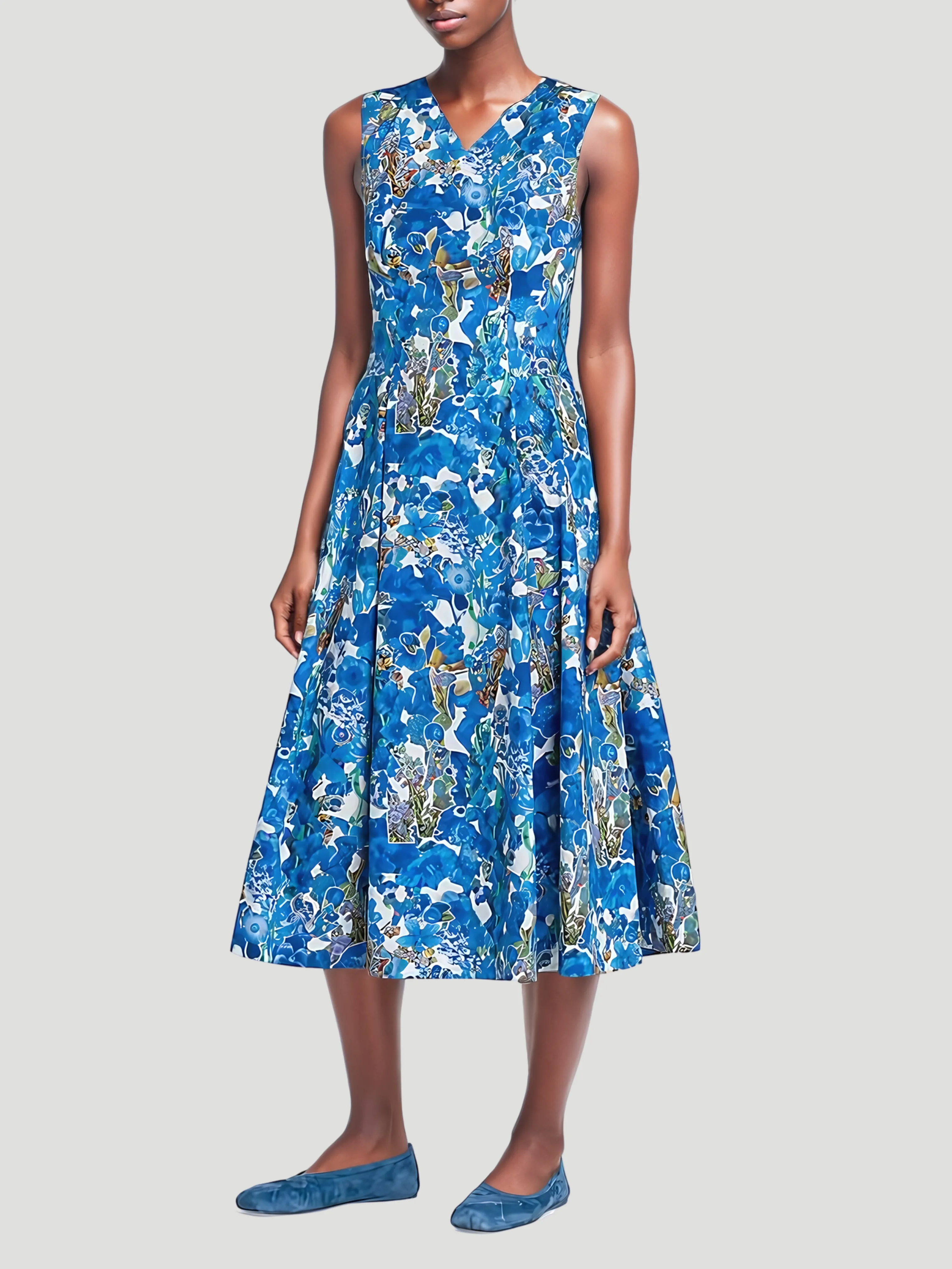 Floral Cotton Midi-Dress