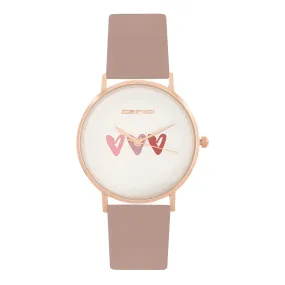 Frolic Mauve PU Strap Watch