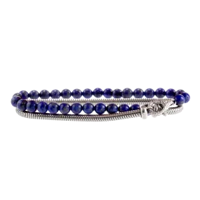 Gemstone Double-Wrap Snake Bracelet