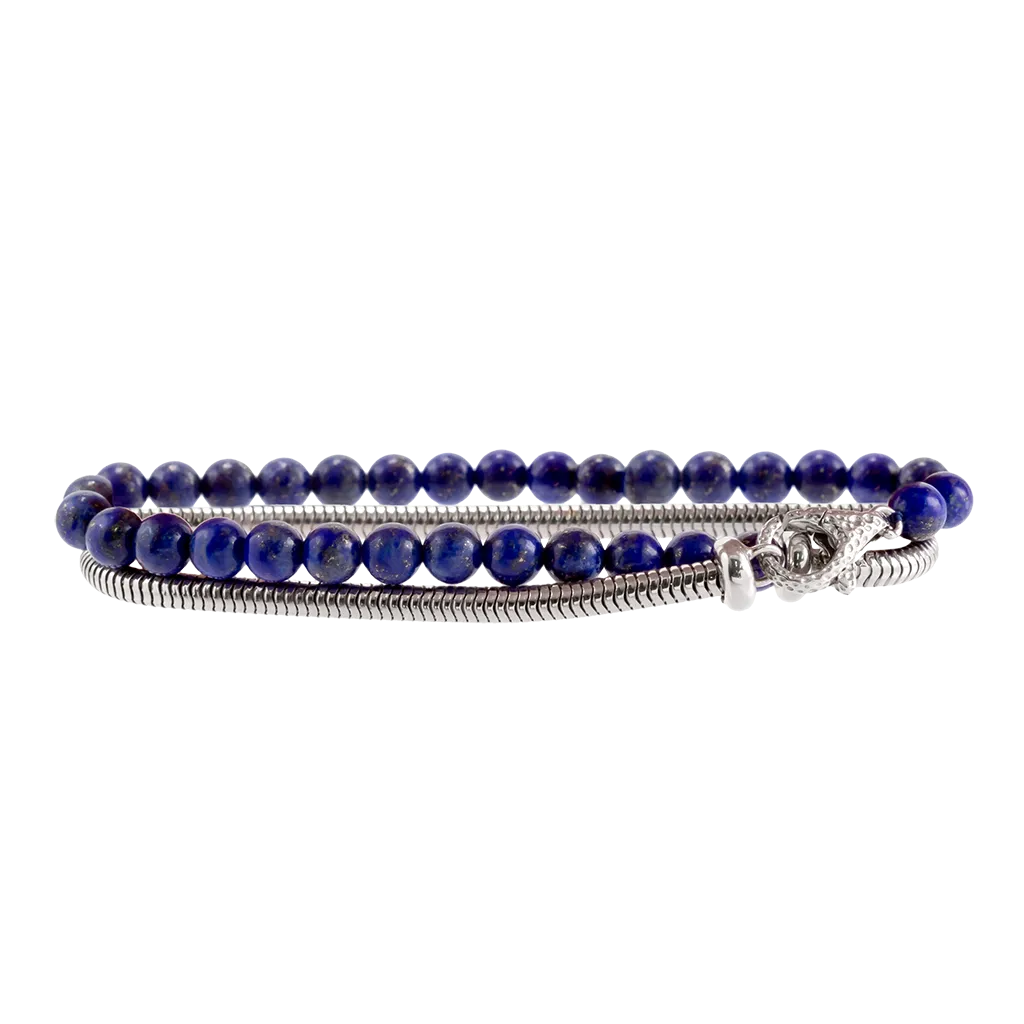 Gemstone Double-Wrap Snake Bracelet