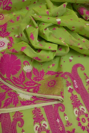 Green and Magenta Color Jamdani Saree