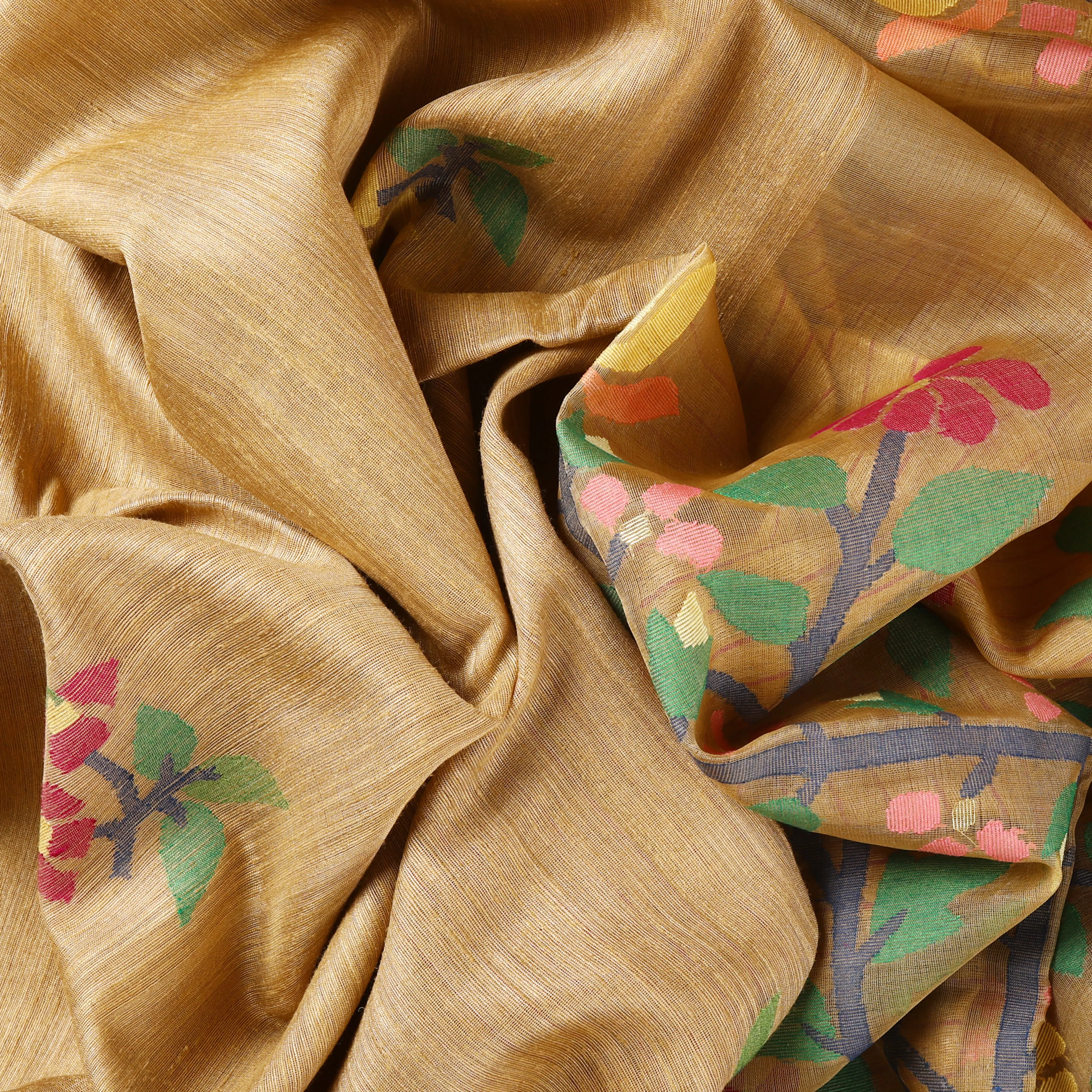 Handwoven Beige Matka Silk Saree - 396T000493DSC