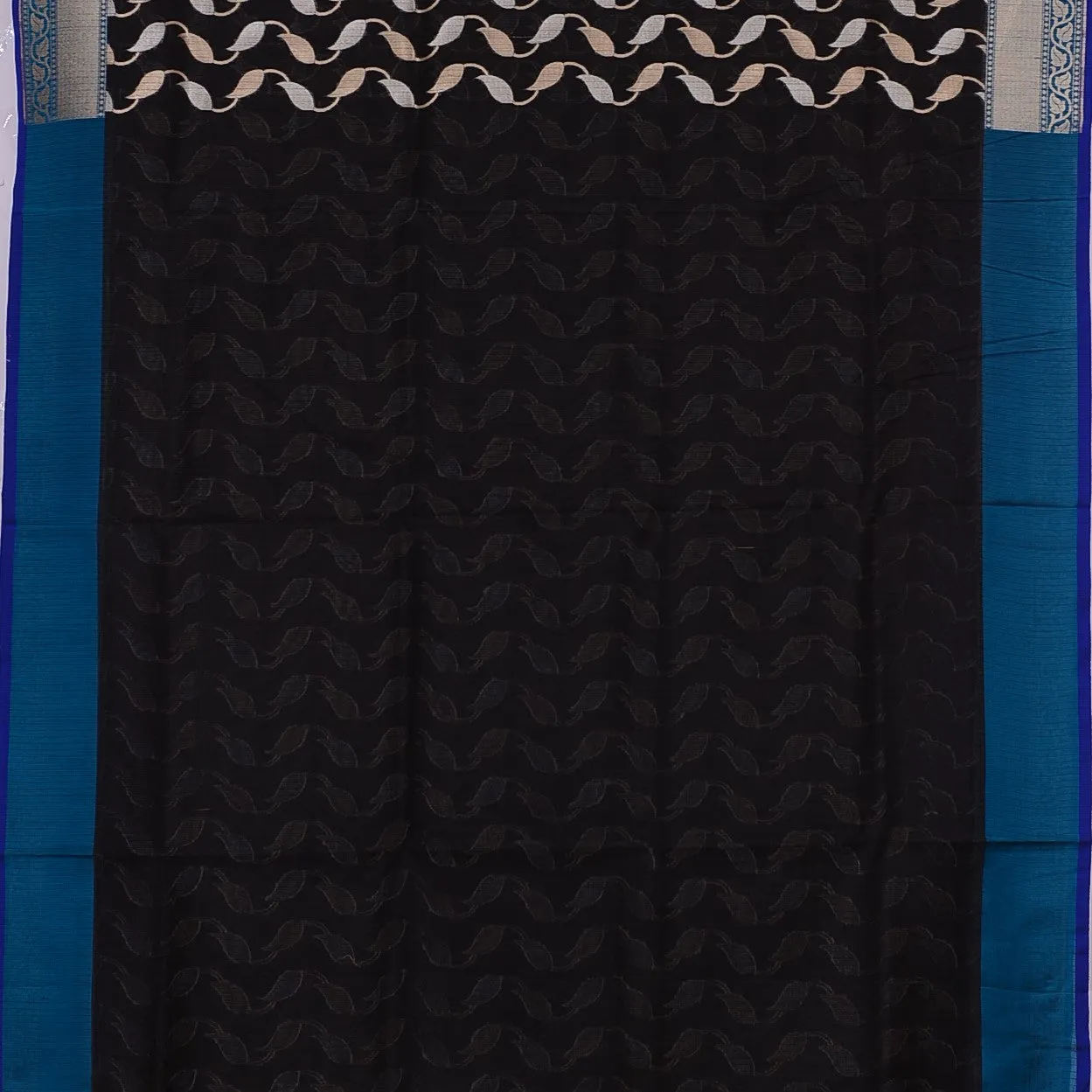 Handwoven Black Kora Silk Saree - 331N010590DSJ