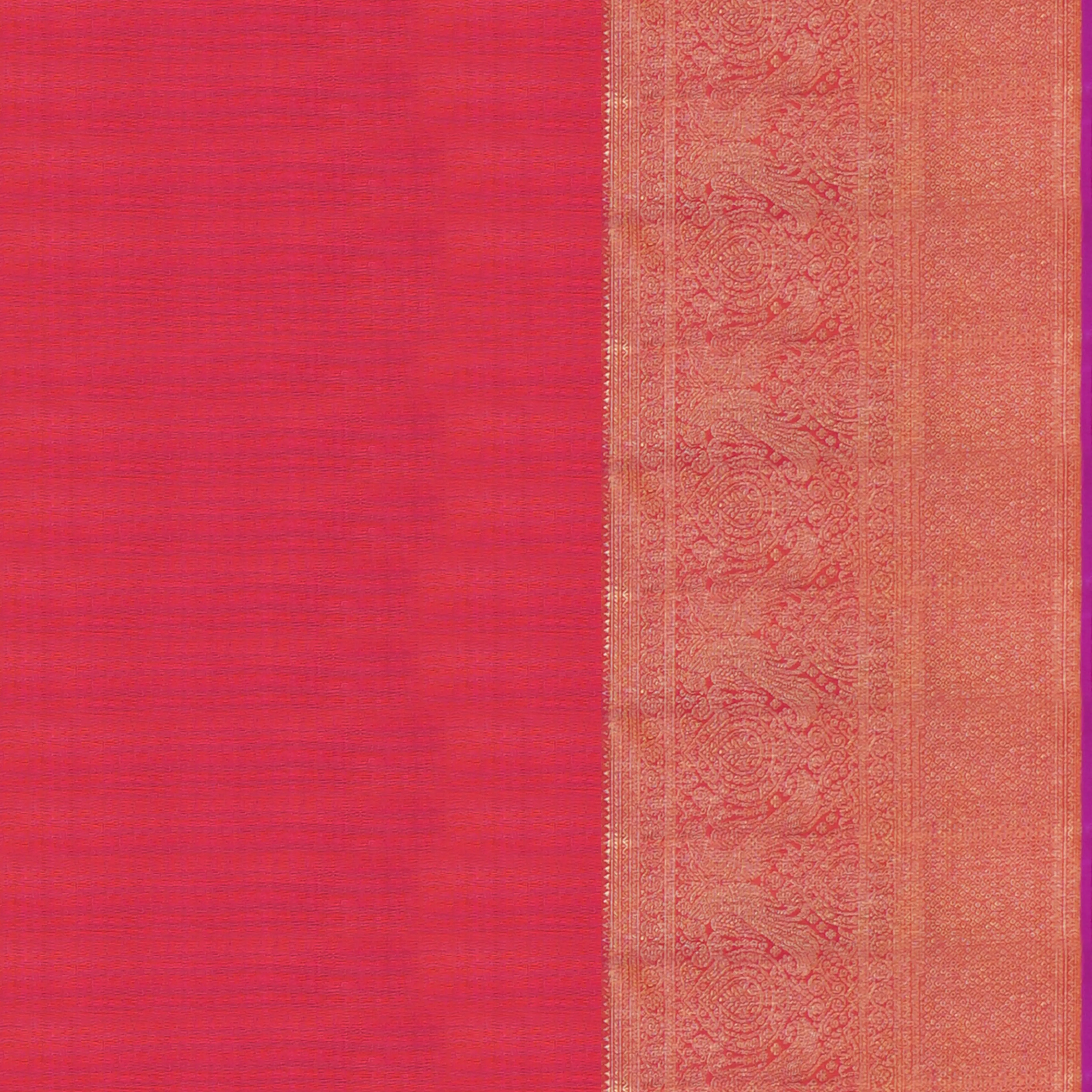 Handwoven Blue shot and Orange shot Kanjivaram Silk Saree - 1529T006136DSC