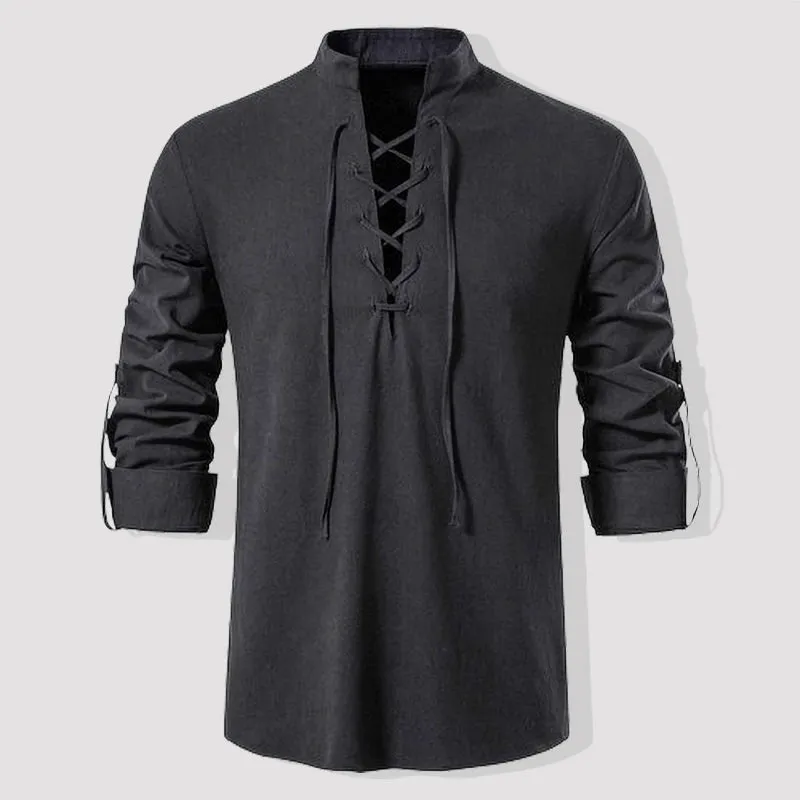 Hippie Casual Stand Collar Shirt