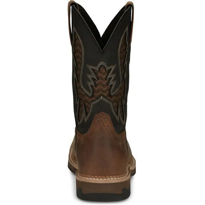 Justin Men's Bolt 11 Square Toe Western Work Boot - Brown - SE4112