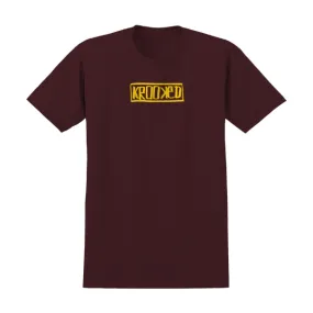 Krooked Box T-Shirt - Maroon/Yellow