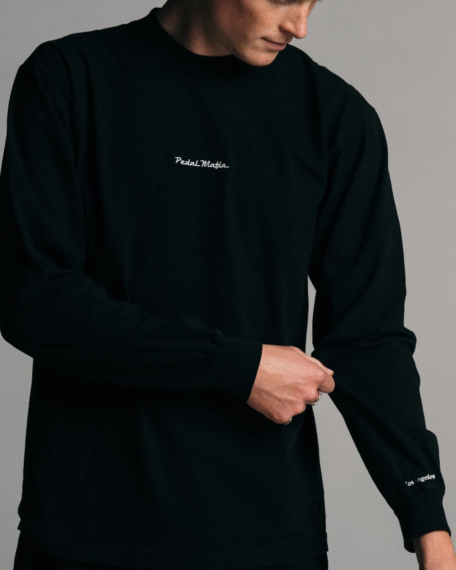 LA Long Sleeve T Shirt - Black Cream