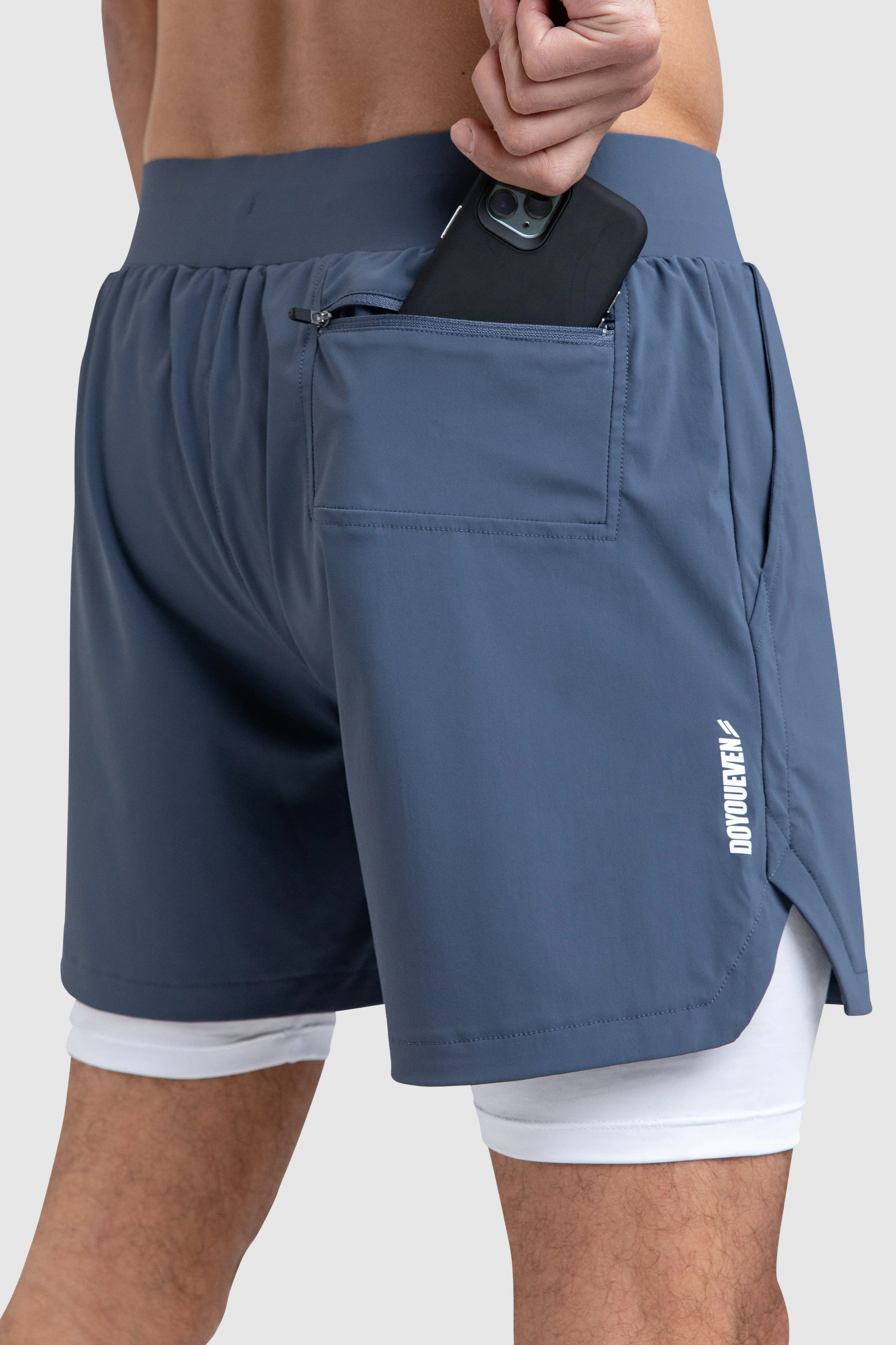 Level Up Shorts - Steel Blue