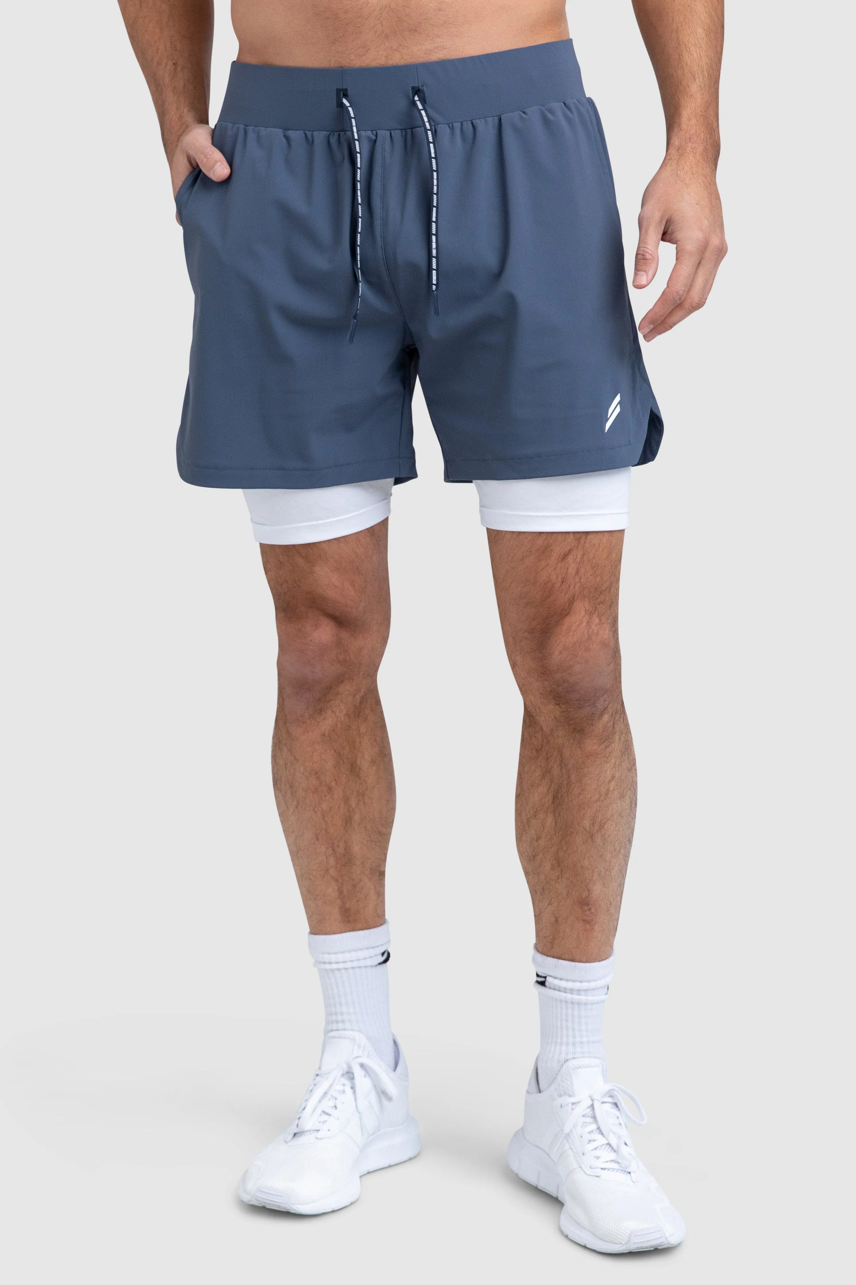 Level Up Shorts - Steel Blue