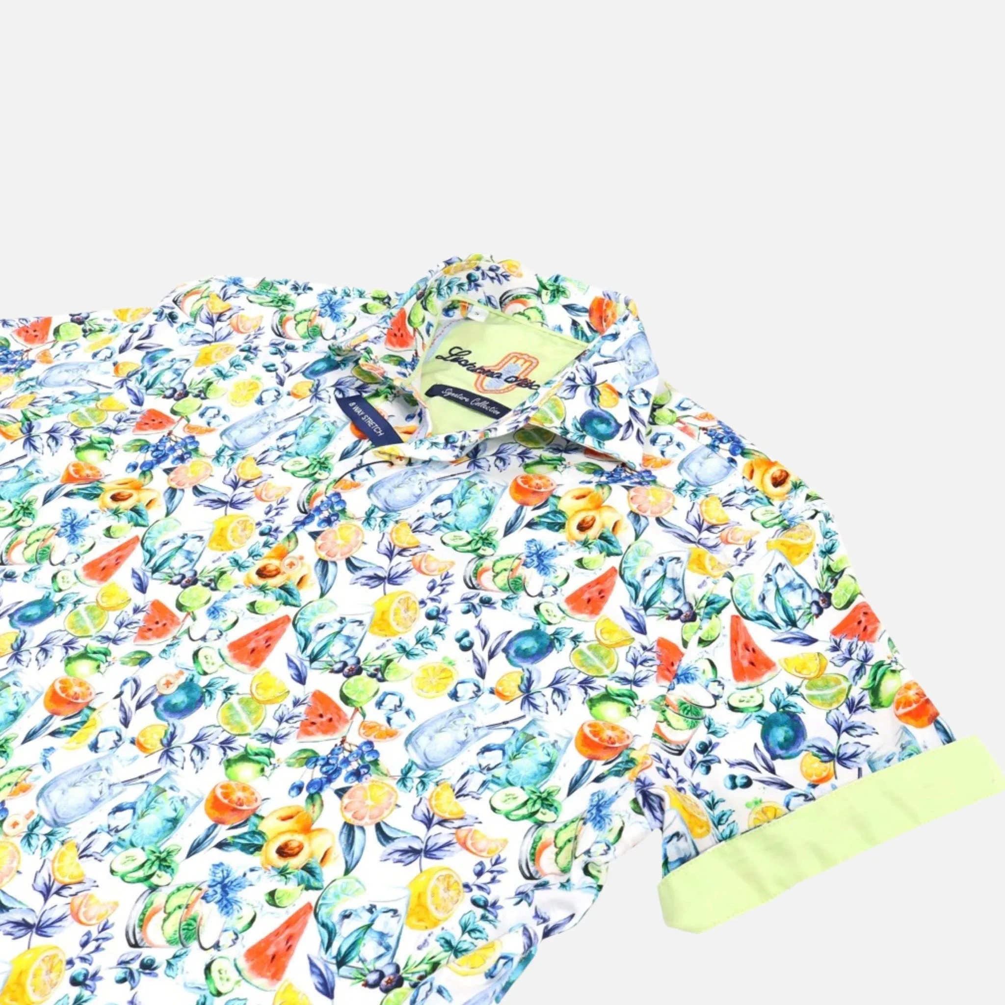 Luchiano Visconti Mens Summer Sports Shirt with Fruit Print Design