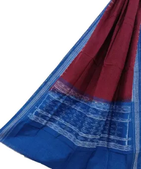 Maroon indgo handwoven cotton sambalpuri dupatta