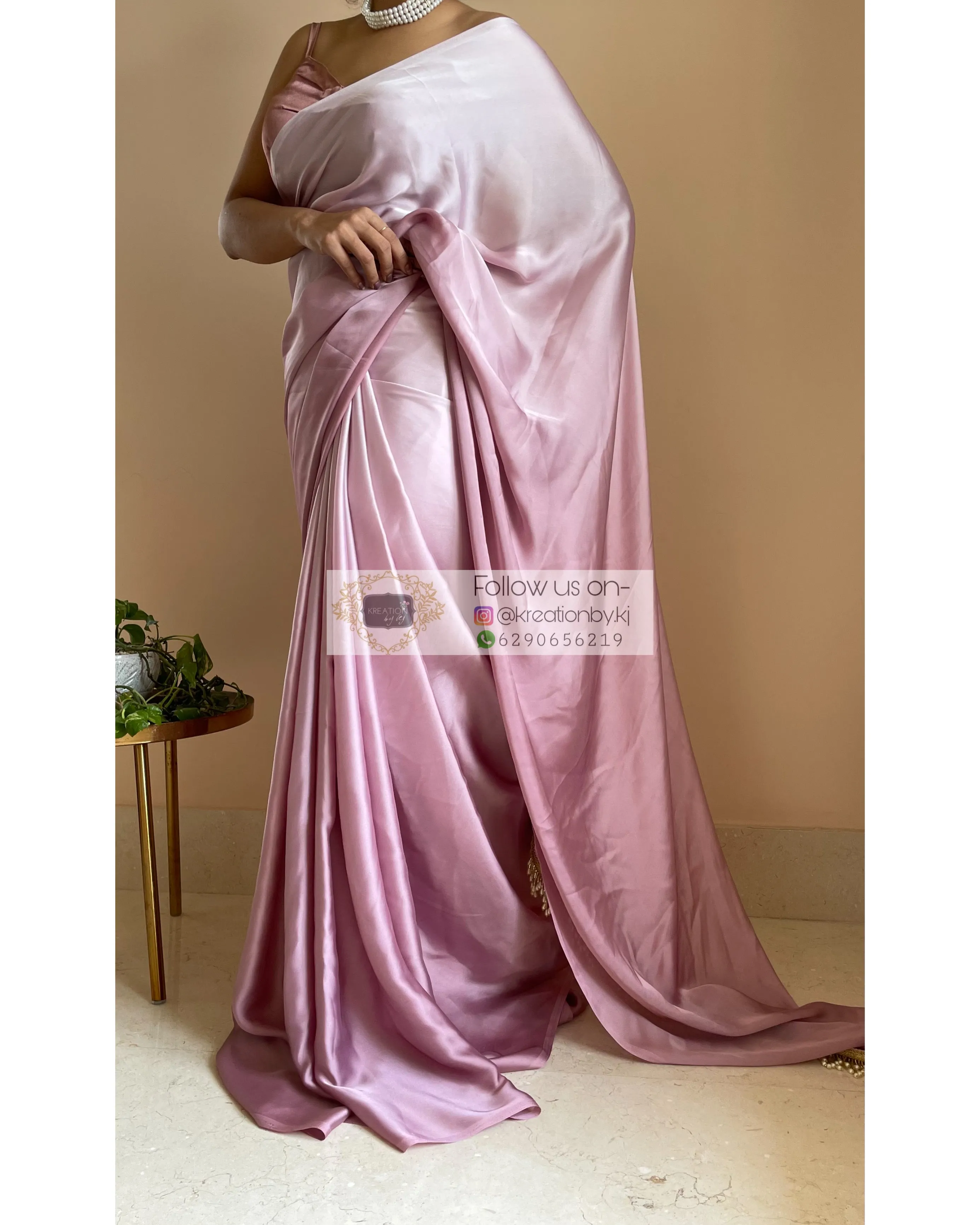 Mauve Ombré Crepe Silk Saree