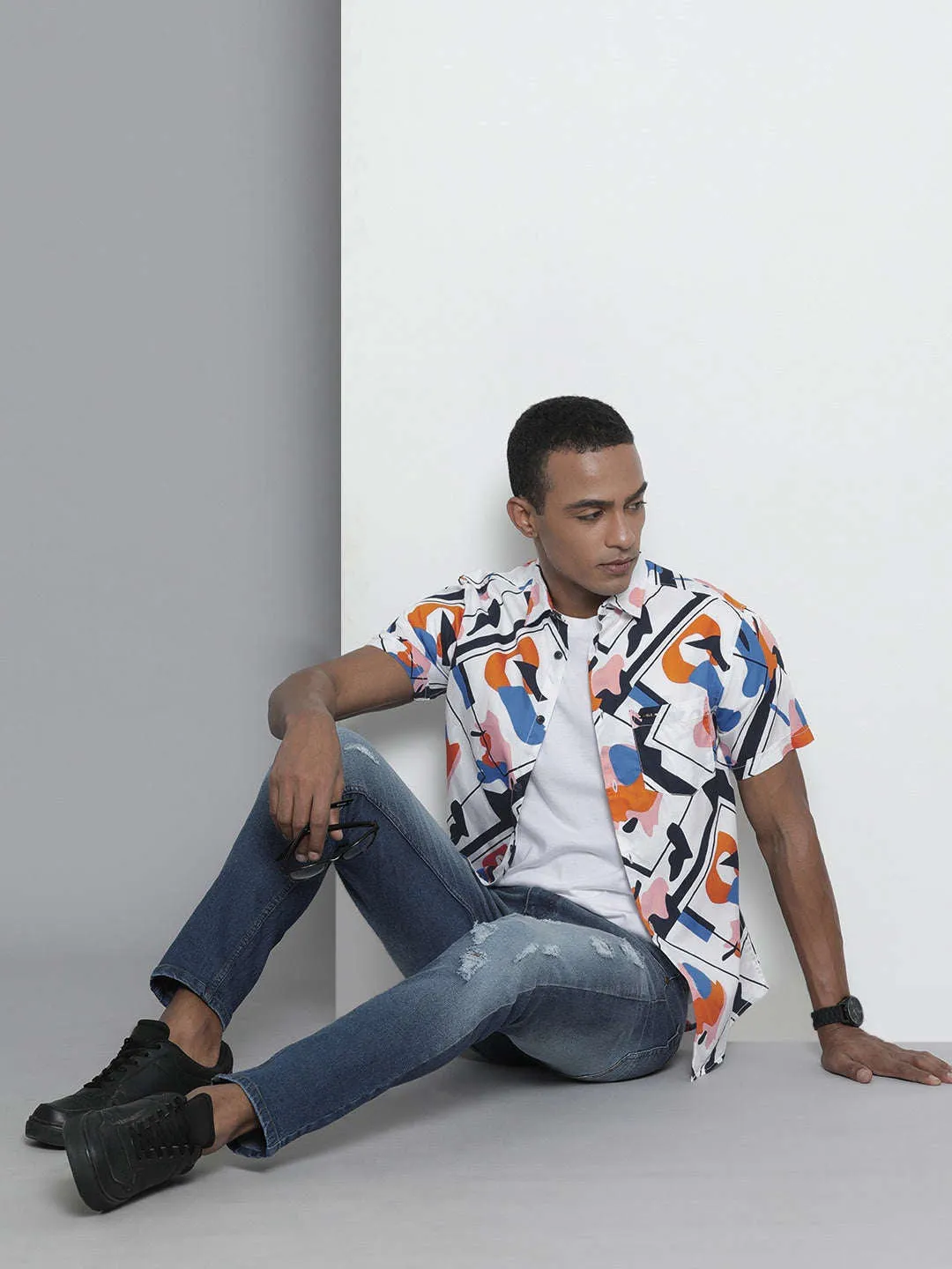 Men Abstract Casual Shirt