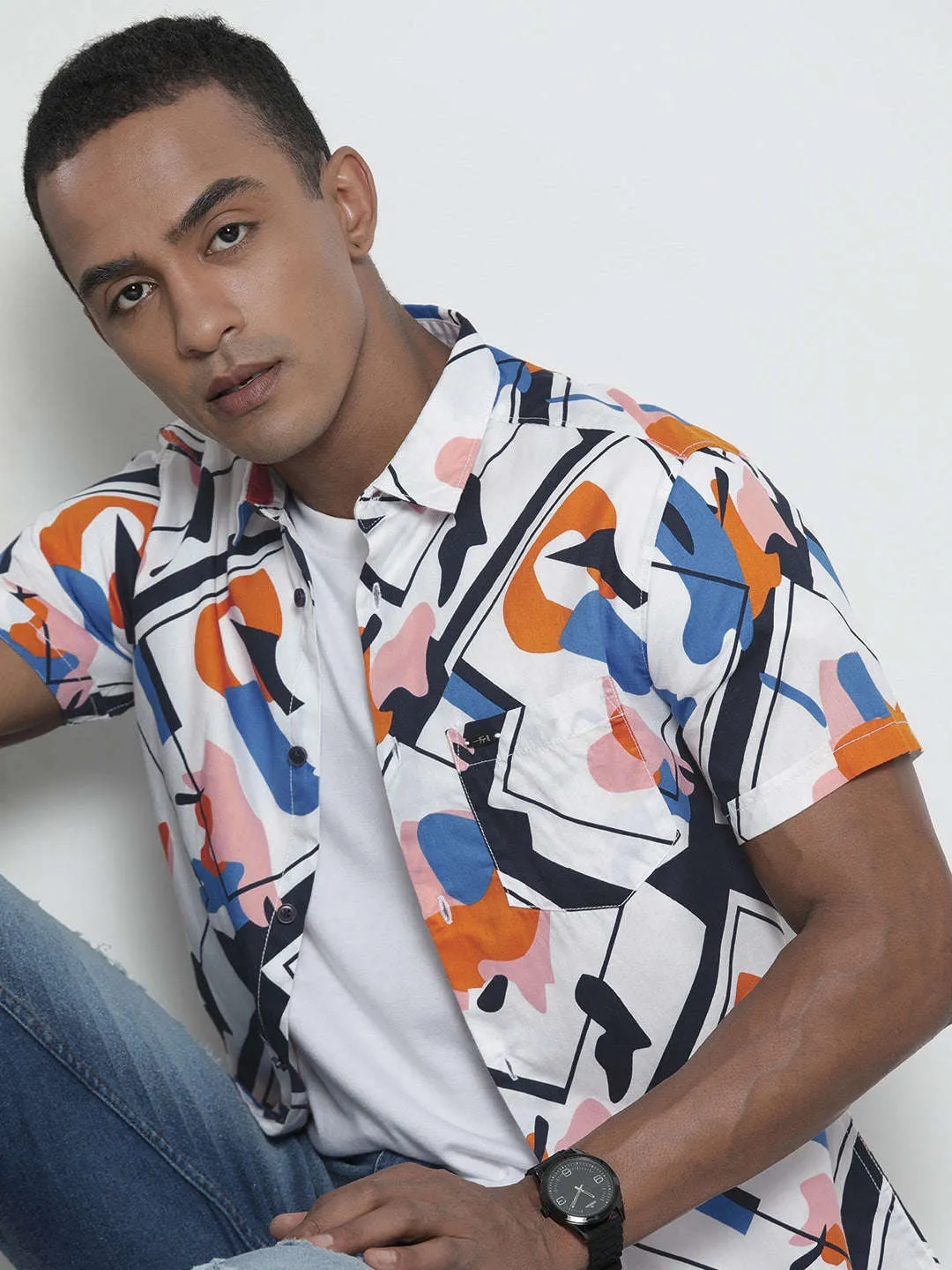 Men Abstract Casual Shirt