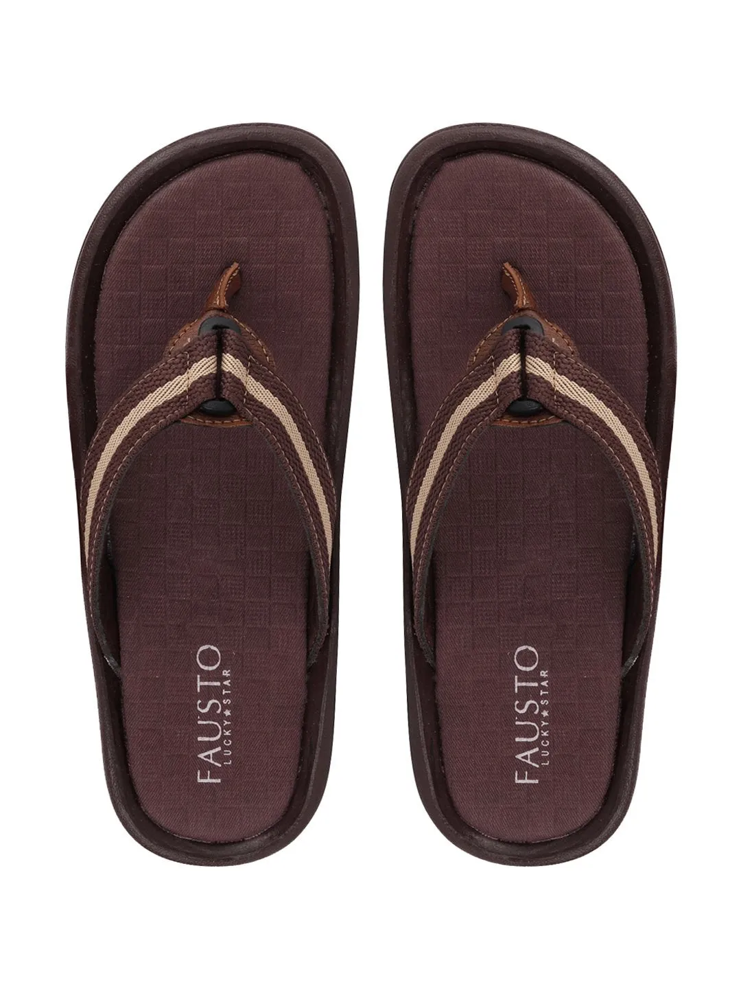 Men Brown Casual Slip-On Slippers