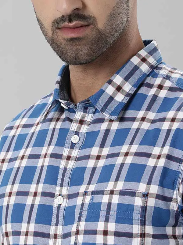 Men Checked Half Sleeve Cotton Shirt