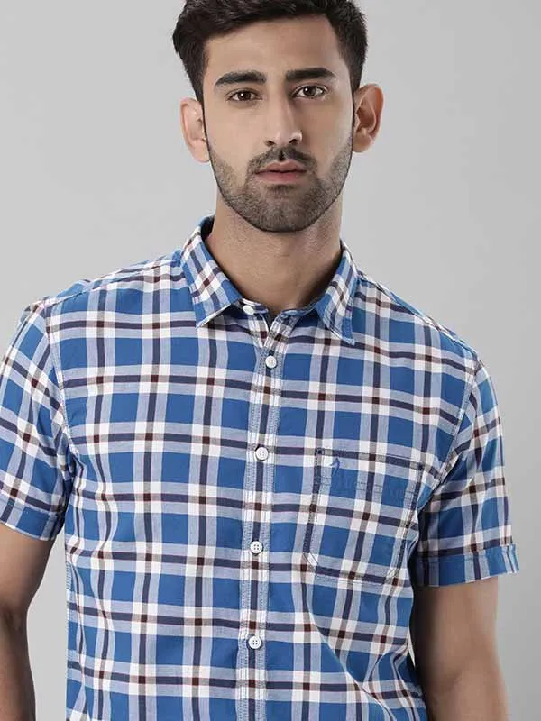 Men Checked Half Sleeve Cotton Shirt