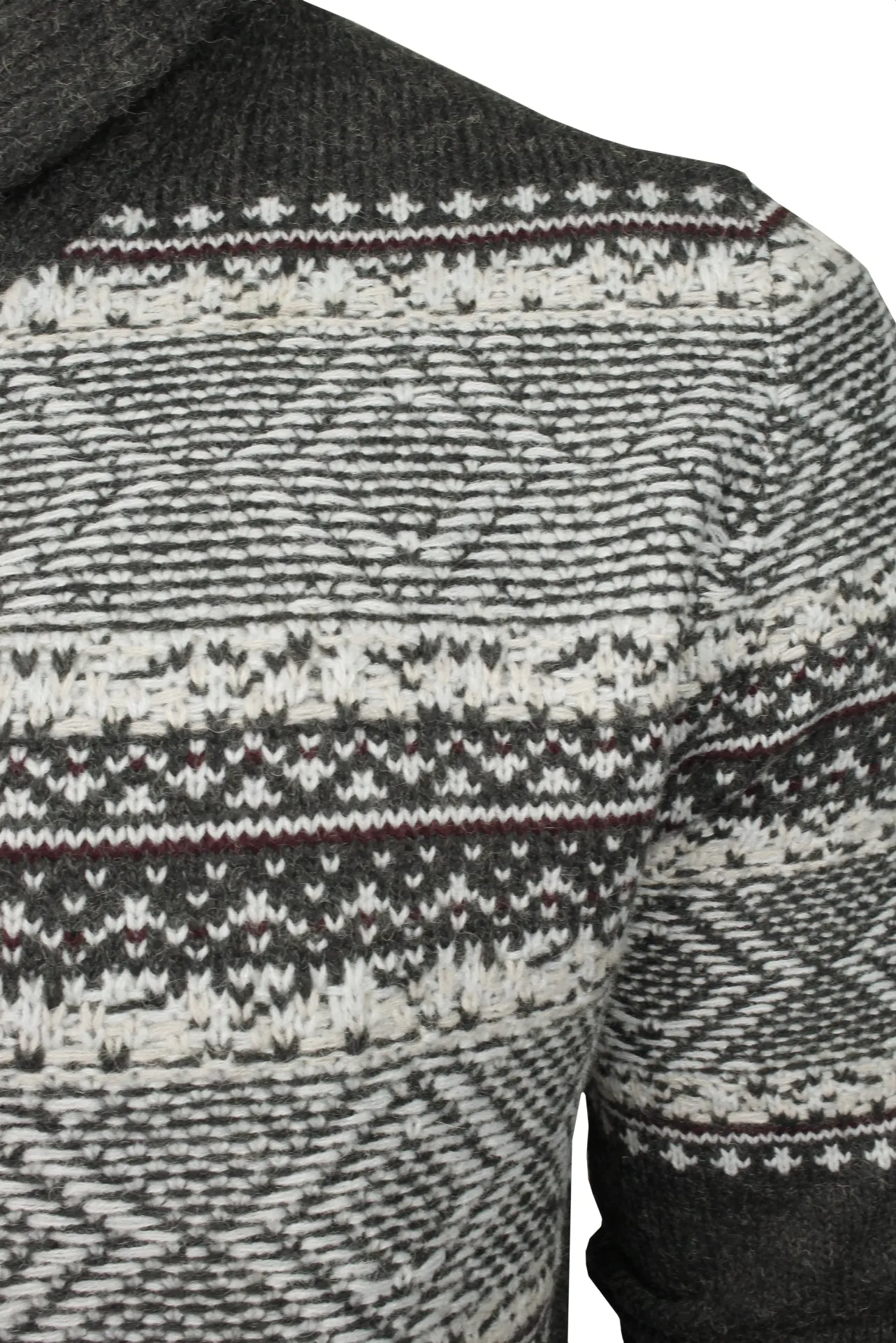 Mens Broken Standard Fairisle Shawl Neck Cardigan