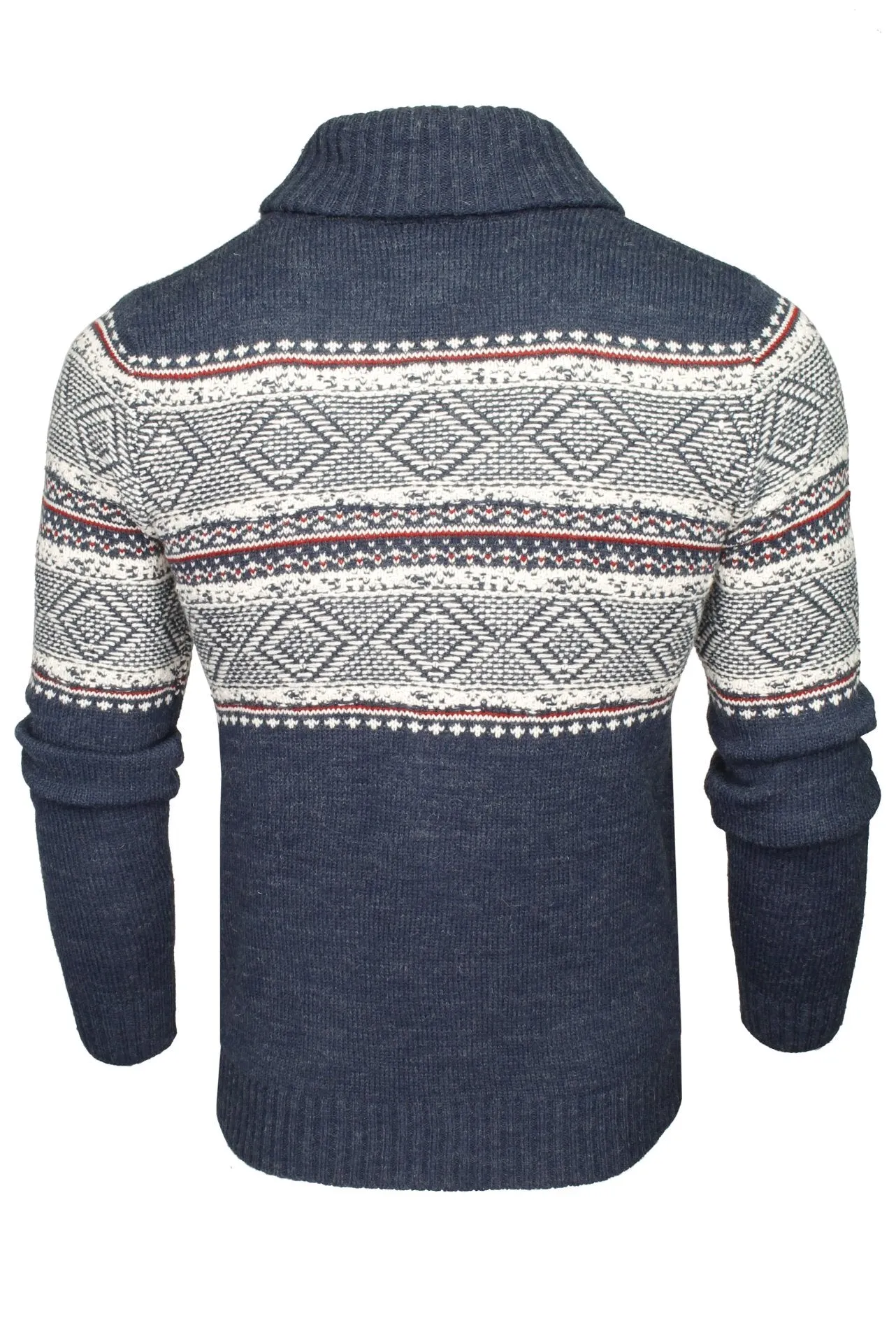 Mens Broken Standard Fairisle Shawl Neck Cardigan